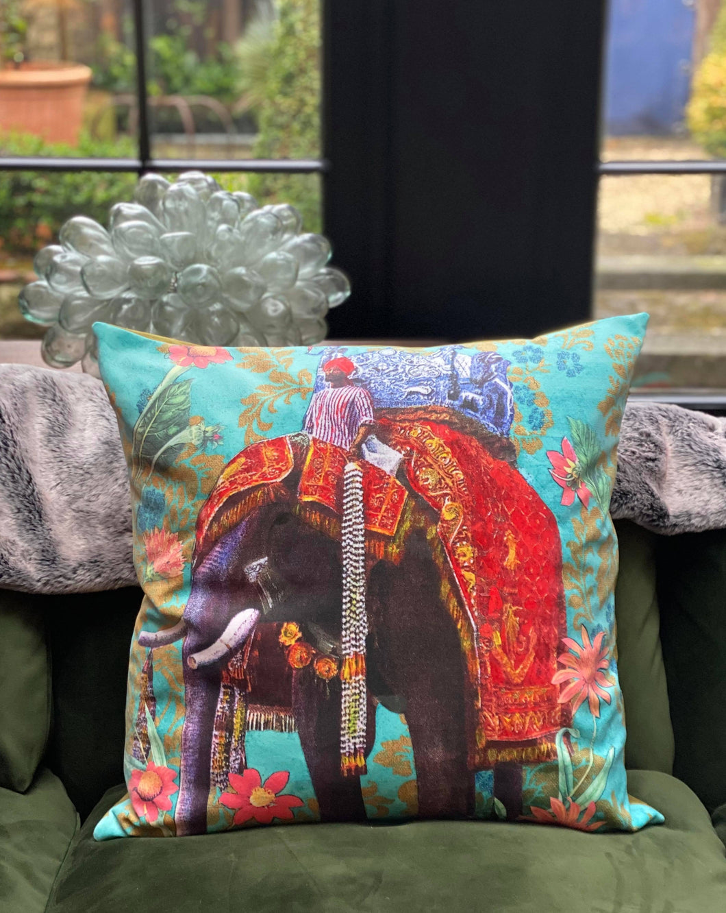 Elephant Luxury Velvet Cushion