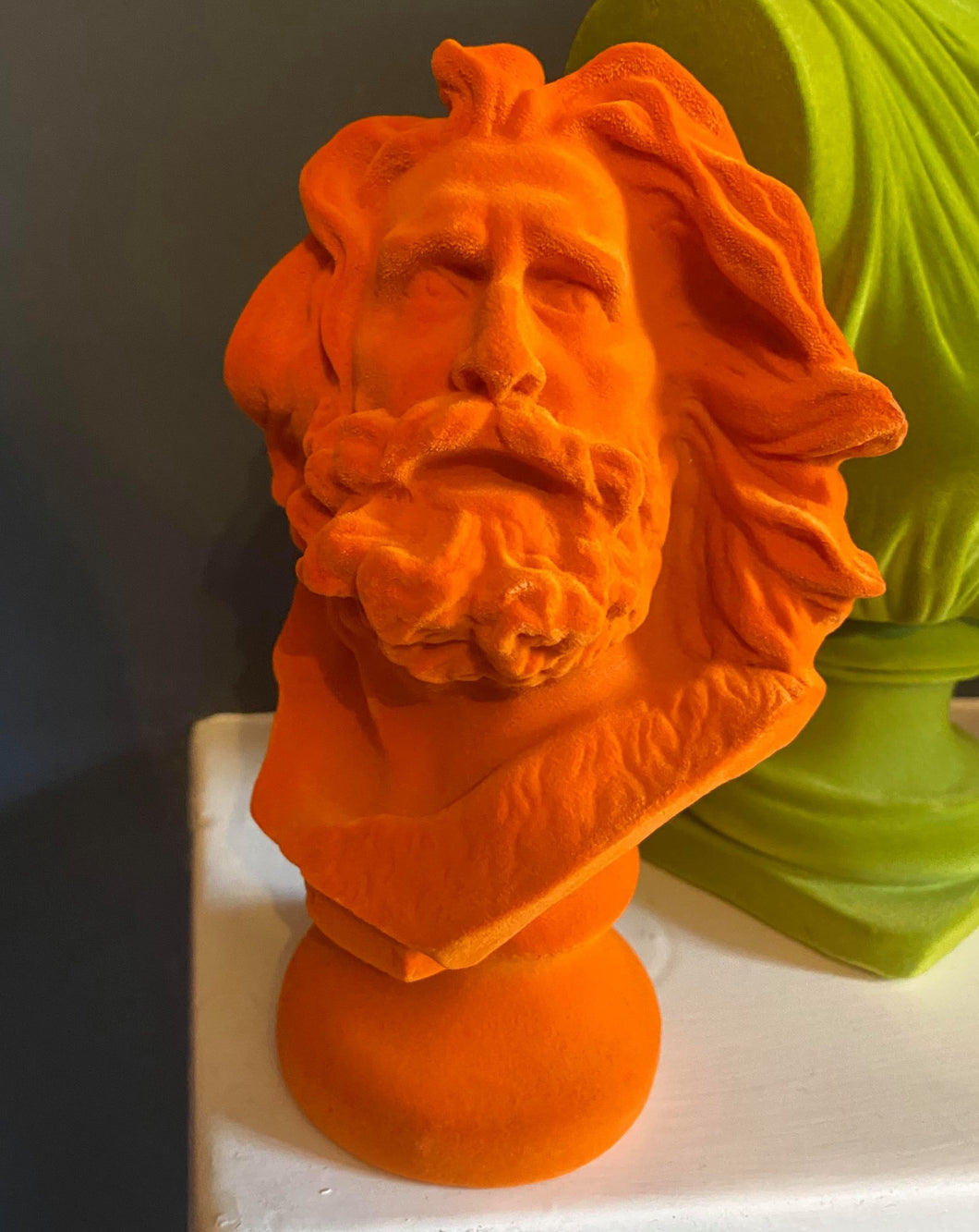 Small Bright Orange Flocked Bust Of Marseillaise