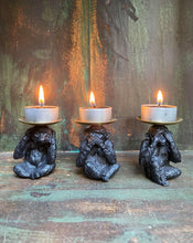 Load image into Gallery viewer, Set of See, Hear, Speak Monkey Candle Holders
