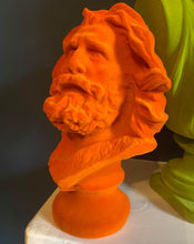 Load image into Gallery viewer, Small Bright Orange Flocked Bust Of Marseillaise
