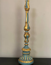 Load image into Gallery viewer, Large Ornate Teal Candlestick
