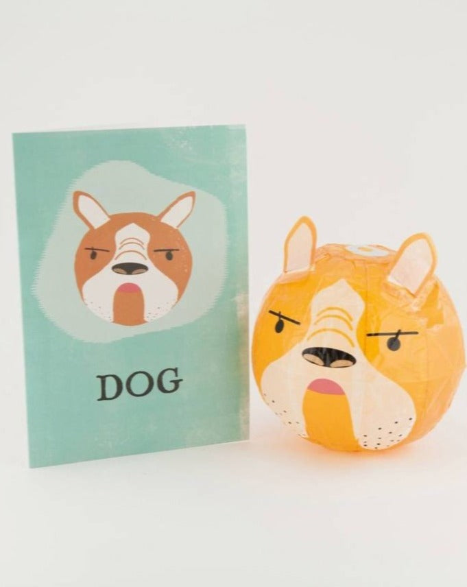 Dog Paper Balloon Greetings Card