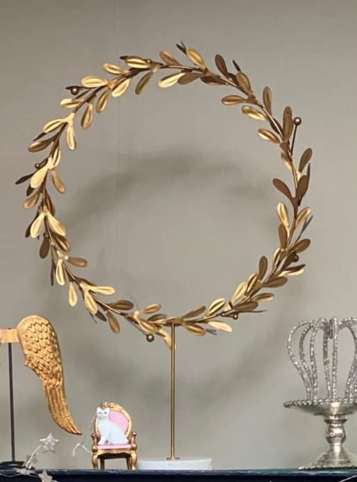 Gold Wreath on Stand